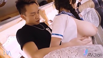 A Stunning Taiwanese Woman Has Sex With A Stranger On A Bus, Displaying Her Impressive Natural Breasts