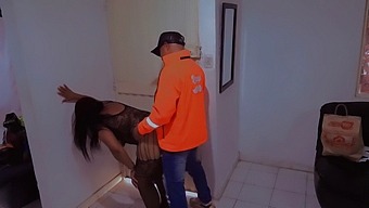 Submissive Exhibitionist Gets Fucked By Delivery Man In Erotic Lingerie