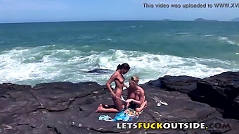 Babes Get Caught In The Act During Outdoor Sex