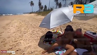 Baiano And His Wife'S Exhibitionist Beach Encounter With A Brazilian Stud
