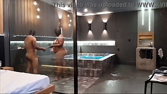 Amazing Intercourse In A Motel Bathroom Shower