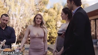 Kenzie Madison And James Deen Engage In Partner Swapping With Another Couple, Indulging In Oral And Anal Sex, While Captions Provide A Detailed Description Of The Scene.