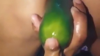 Stepmom Flaunts Her Open Ass By Fucking A Huge Cucumber