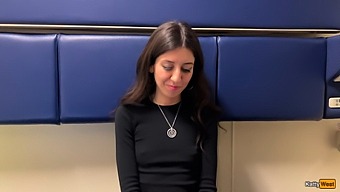 Stunning Pornstar Engages In Oral Sex And Fucking On A Train For Financial Gain