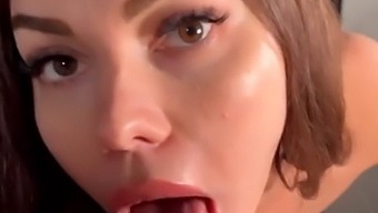 Russian Babe Gives A Deepthroat Blowjob And Swallows It All